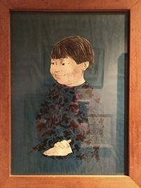 Original oil/charcoal on paper, by Venturelli (Chili).