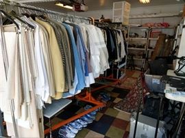 Lawd! The clothes this man owned!                                   Every shirt has been freshly laundered and is ret ta go! Most of the shirts are sized 18/34-35.