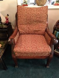 Empire mahogany armchair, with awful upholstery, but we ALL need more projects!