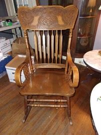 Large Oak Rocking Chair, 