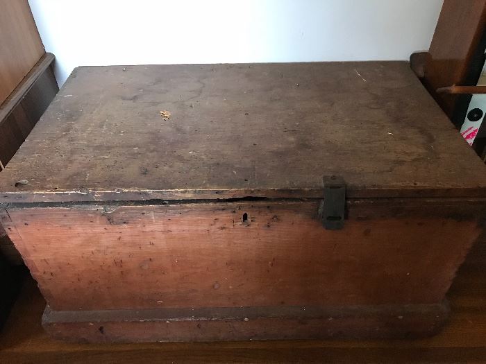 Antique wood chest 