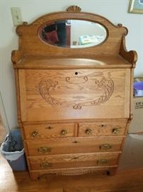 This is also a Vintage Secretary with Mirror. Nice Piece. 