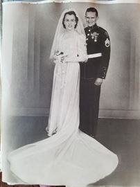 She was a Wave and he was a Marine. They met each other when she nursed him in Seattle after being wounded in WWII. Good story. 
