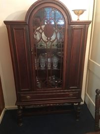 Vintage china cabinet with cut glass inside