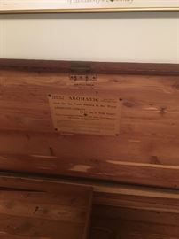 Inside of cedar blanket chest “aromatic”