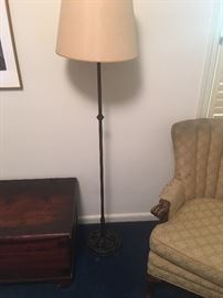 Heavy wrought iron vintage floor lamp