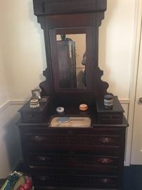Victorian Eastlake dresser with marbled top