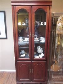 Matching China Cabinet, glass door fronts and lower storage