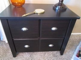 Chest that matches Desk/Hutch Unit. File and Drawers, black finish