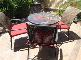 Patio Table/2-Chairs with Cushions plus 2-Additional Chairs