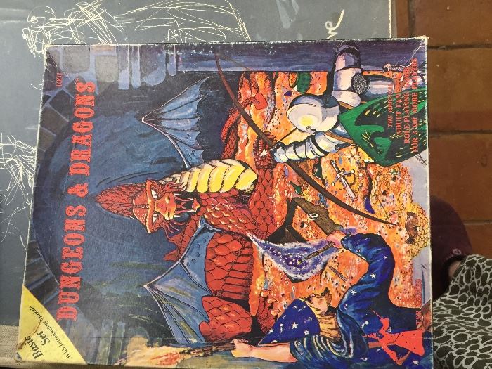 early Dungeons & Dragons game with all books