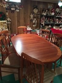 Dining table & Six Chairs - Extendable Teak Danish Modern Mid Century by Denmark
