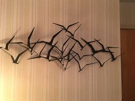 Mid Century Modern " Birds in Flight " Sculpture Signed C. Jere . .72 , 58 x 22 Heavy Duty