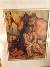 Vintage western cowgirl print 