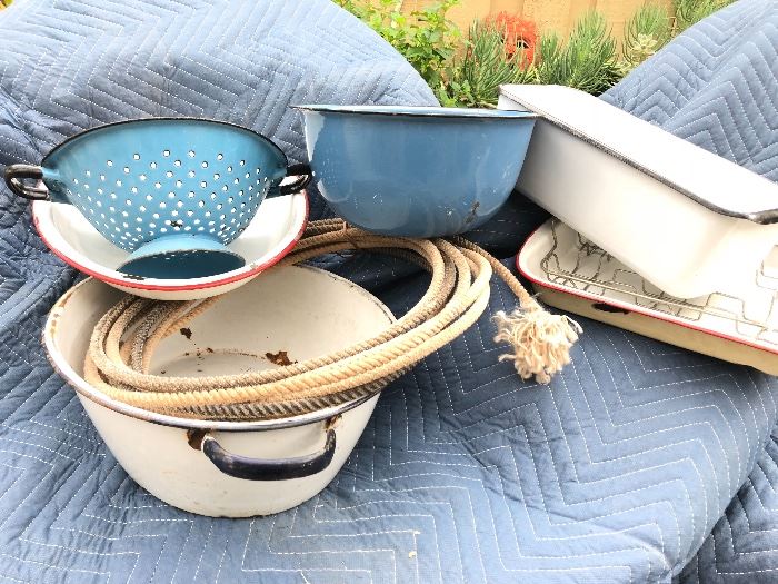 Large collection of enamelware 