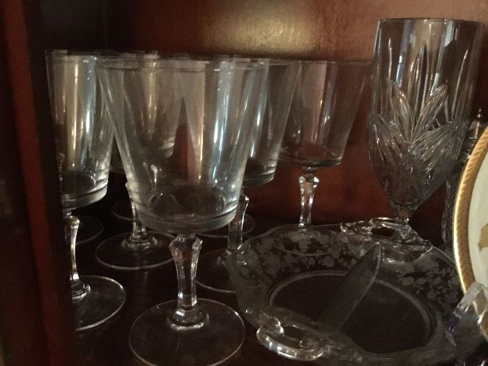 Glasses in China cabinet
