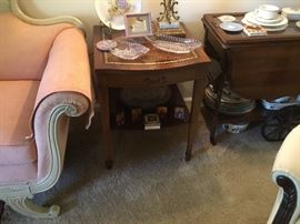 Another leather topped end table