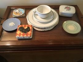 Items on top of tea cart