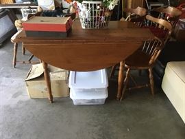 Dropleaf table and chairs