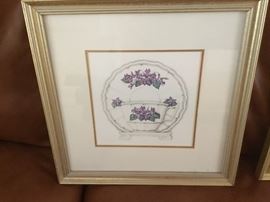 2 matching framed prints