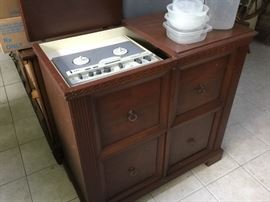 Vintage Lesa Italian reel to reel & record player cabinet. No speakers...