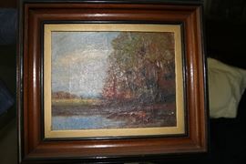 Original Signed William Gurry Painting with Cows