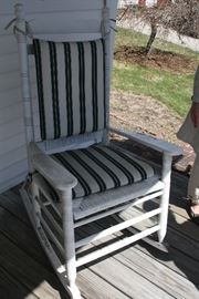 One of two vintage porch rockers
