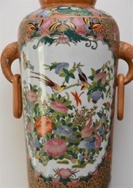 Asian Porcelain Elephant Trunk Handled Vase