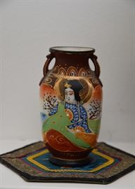 Japanese Satsuma Handled Vase