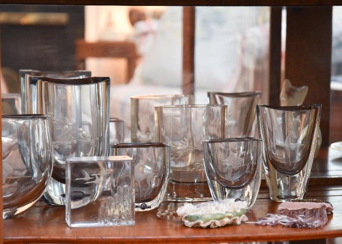 Etched Glass Vases