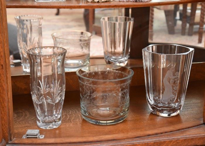 Etched Glass Vases