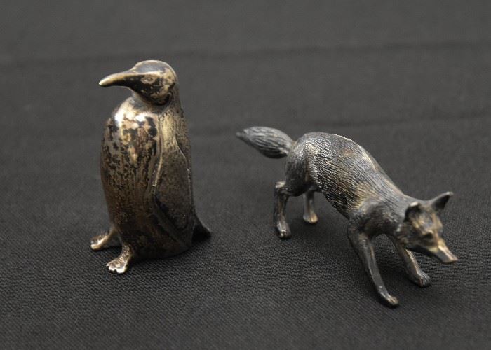 Sterling Silver Miniatures / Figurines (Penguin & Fox)