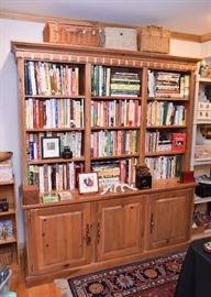 Large Pine Stepback Bookcase with Dentil 