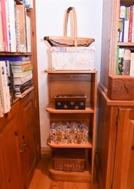 Wood Rounded Shelf Unit, Decorative Boxes & Baskets