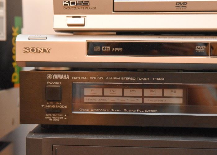 Sony DVD Player, Yamaha AM/FM Stereo Tuner