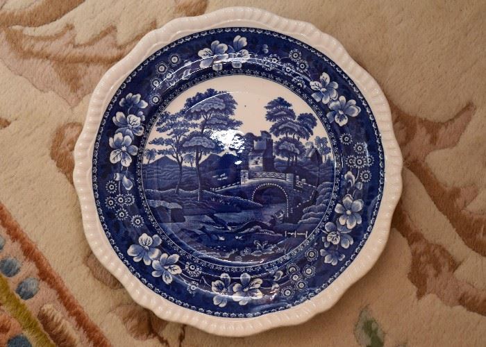 Collection of Blue Transferware (Including Churchill Blue Willow, Alfred Meakin, Copeland and More)