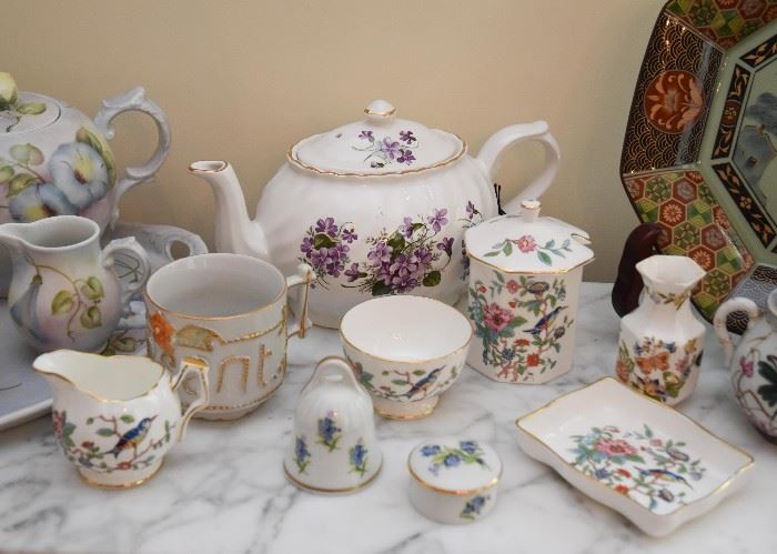 Fine China Teapots, Creamers & Sugars, Dishes, Cups, Etc.