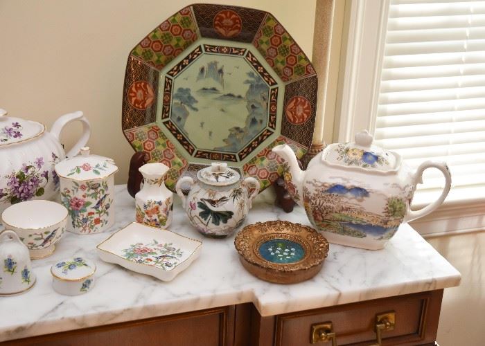 Fine China Teapots, Creamers & Sugars, Dishes, Cups, Etc.