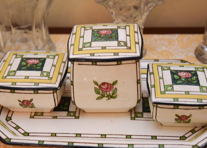 Royal Doulton 5-Piece Vanity/Jar/Lidded Box Set