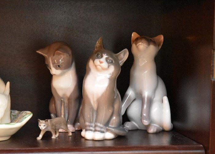 Royal Copenhagen Cat Figurines 