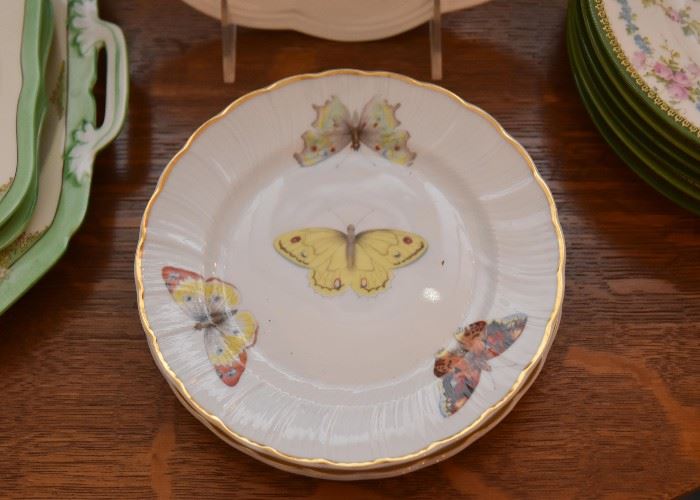Limoges China Plates / Dishes (Butterflies)