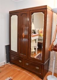 Vintage Mirrored Wardrobe with Inlay