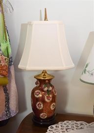 Chinese Porcelain Vase Table Lamp (Roses Motif)