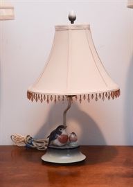 Table Lamp with Royal Copenhagen Bird Figurines
