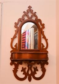 Antique Wall Mirror with Shelf