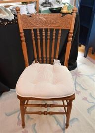 Antique Carved Wood Spindle Back Dining Chairs