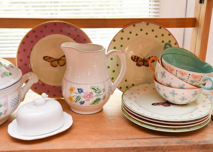 Butterfly Dessert Plates with Cups