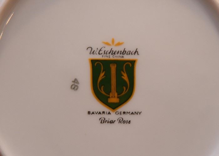 Witschenback China Set, Bavaria (Briar Rose Pattern)