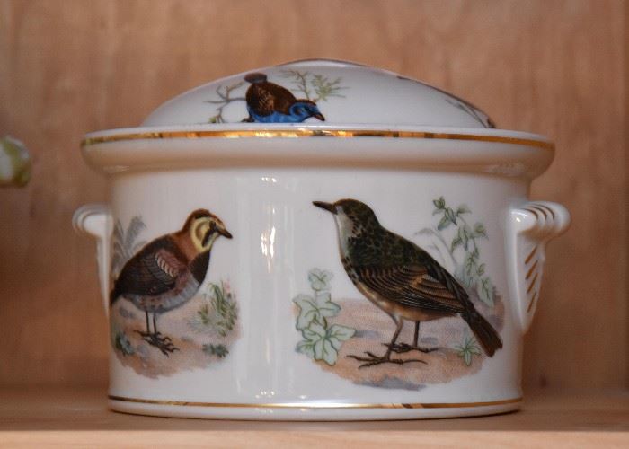 Hand Painted Birds Covered Casserole