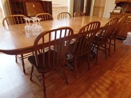 Banquet table with 8 chairs